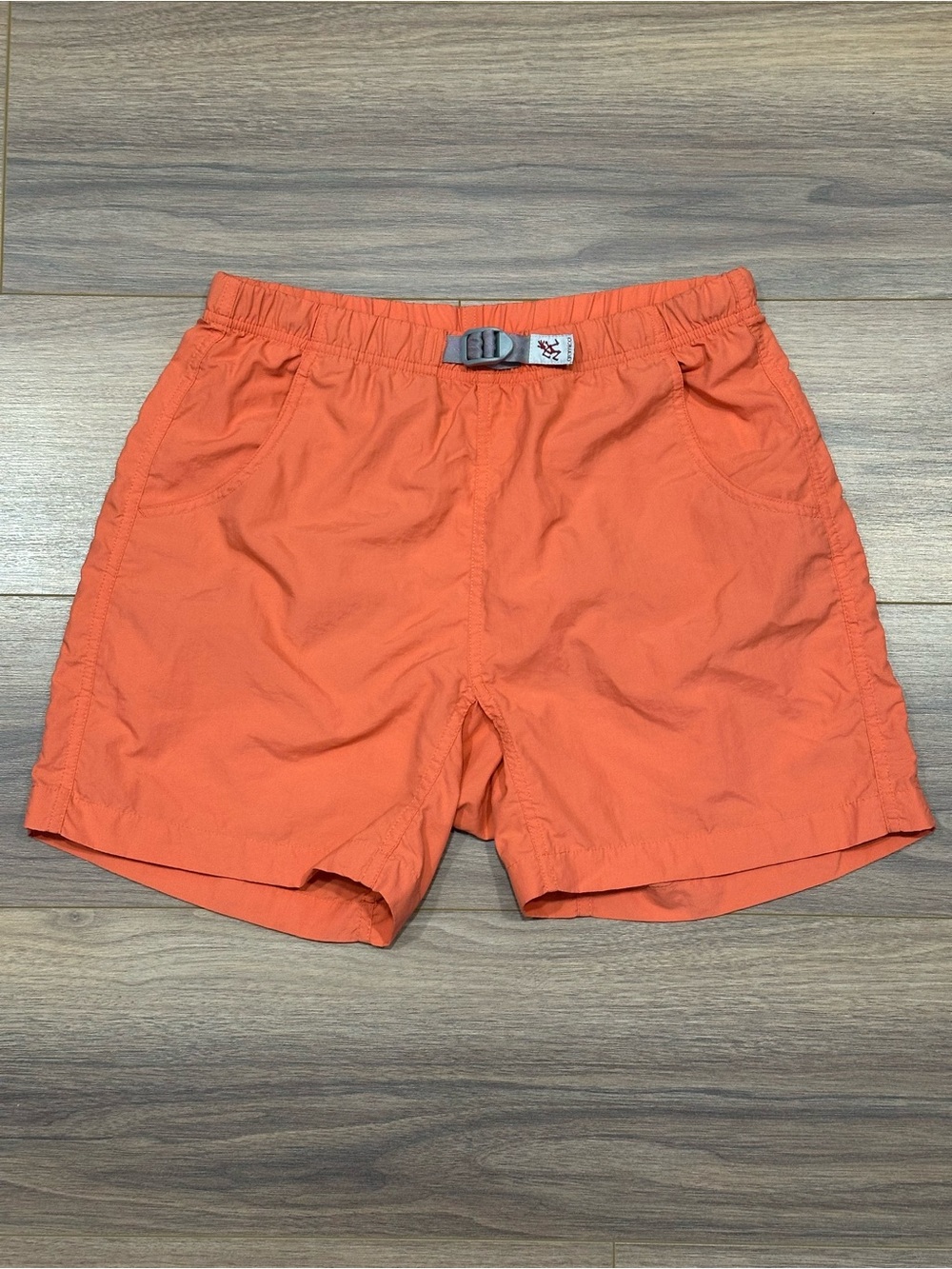 Gramicci Nylon Shorts Built in Belt in Orange Size Small